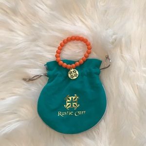 Rustic Cuff || Orange Beaded Bracelet